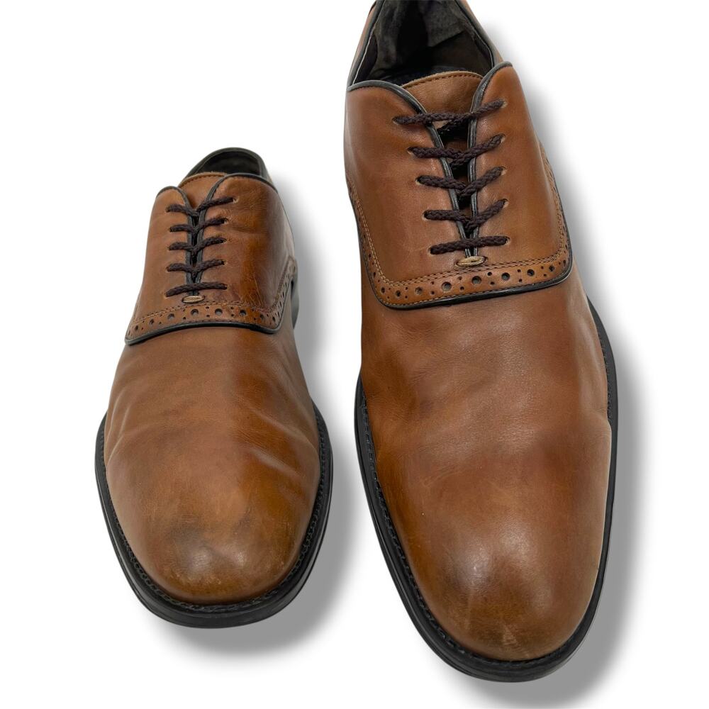 ASTON GREY Collection Men's Brown Leather Oxford Dress Shoes 12  Officewear  Lux